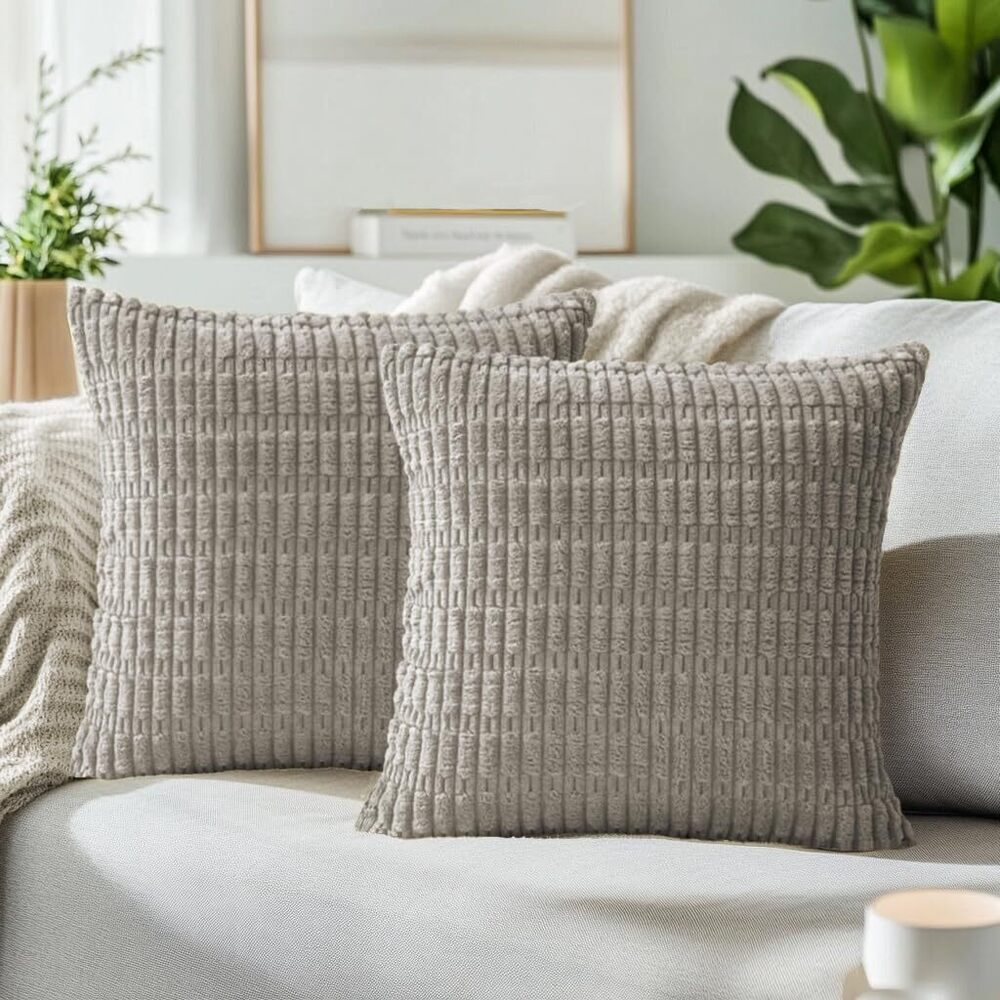 2372 Throw Pillow Covers 20x20 Inch Set of 2 Decorative Farmhouse Rustic